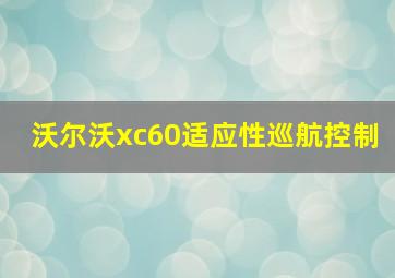 沃尔沃xc60适应性巡航控制