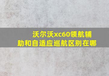 沃尔沃xc60领航辅助和自适应巡航区别在哪