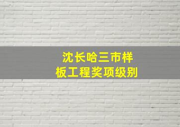 沈长哈三市样板工程奖项级别