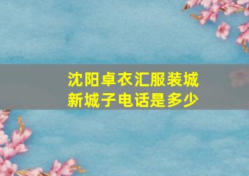 沈阳卓衣汇服装城新城子电话是多少