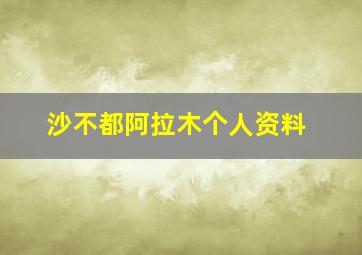 沙不都阿拉木个人资料