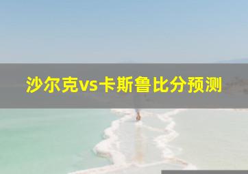 沙尔克vs卡斯鲁比分预测