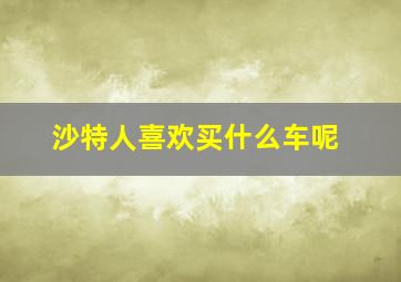 沙特人喜欢买什么车呢