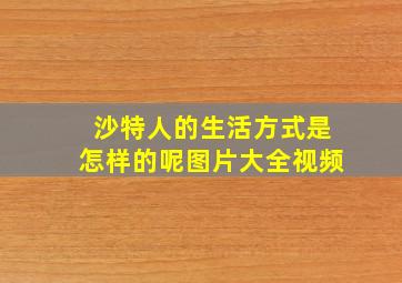 沙特人的生活方式是怎样的呢图片大全视频