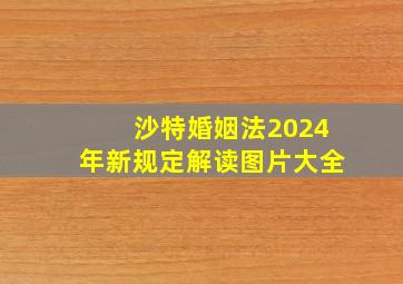 沙特婚姻法2024年新规定解读图片大全