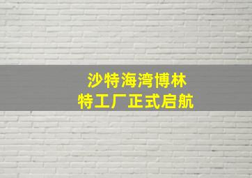 沙特海湾博林特工厂正式启航