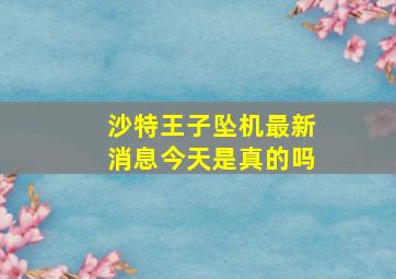 沙特王子坠机最新消息今天是真的吗