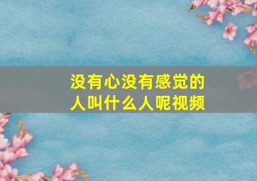 没有心没有感觉的人叫什么人呢视频