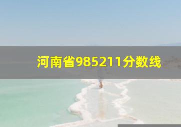 河南省985211分数线