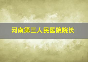 河南第三人民医院院长