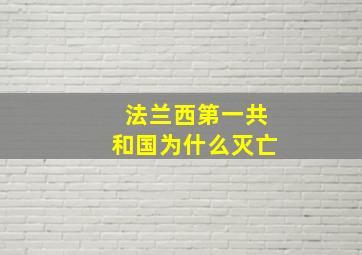 法兰西第一共和国为什么灭亡