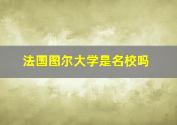 法国图尔大学是名校吗