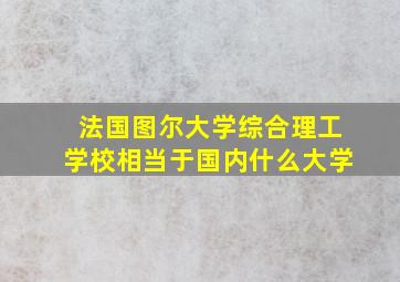 法国图尔大学综合理工学校相当于国内什么大学