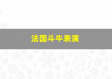 法国斗牛表演