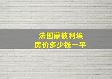 法国蒙彼利埃房价多少钱一平