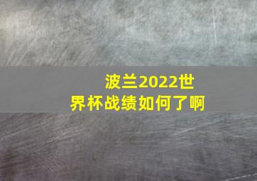 波兰2022世界杯战绩如何了啊