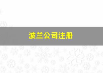 波兰公司注册