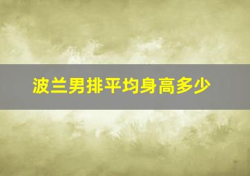 波兰男排平均身高多少