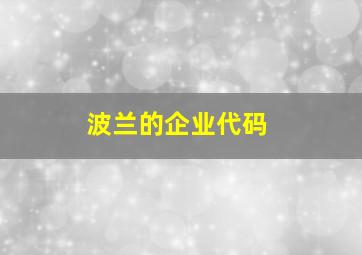 波兰的企业代码