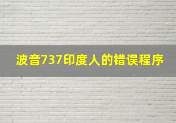 波音737印度人的错误程序