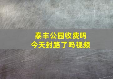 泰丰公园收费吗今天封路了吗视频