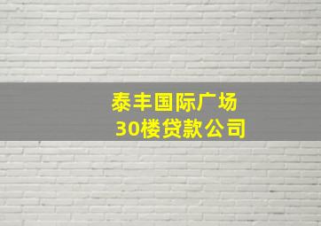 泰丰国际广场30楼贷款公司