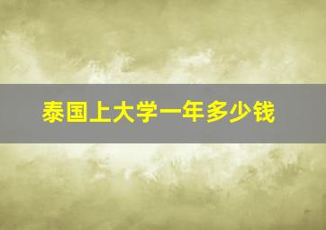 泰国上大学一年多少钱