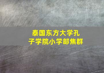 泰国东方大学孔子学院小学部焦群