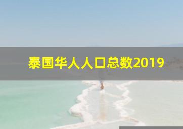 泰国华人人口总数2019