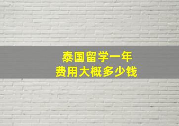 泰国留学一年费用大概多少钱