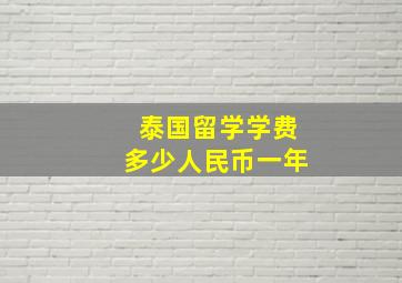 泰国留学学费多少人民币一年