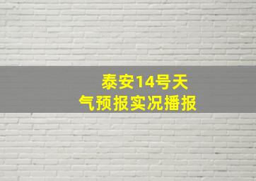 泰安14号天气预报实况播报