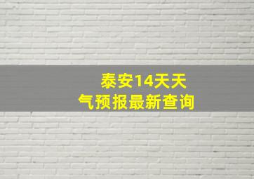 泰安14天天气预报最新查询