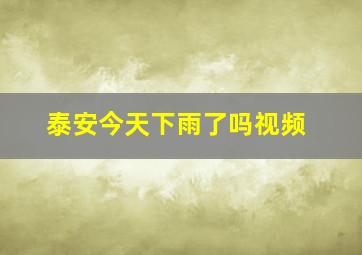 泰安今天下雨了吗视频