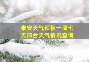 泰安天气预报一周七天邢台天气情况查询