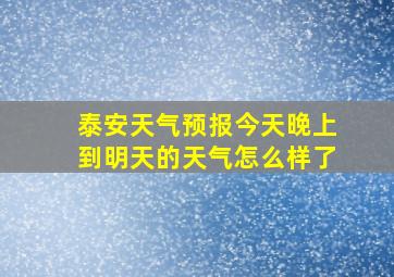 泰安天气预报今天晚上到明天的天气怎么样了