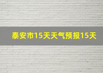 泰安市15天天气预报15天