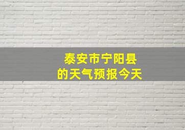 泰安市宁阳县的天气预报今天