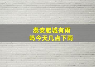 泰安肥城有雨吗今天几点下雨