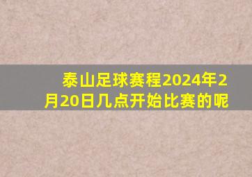 泰山足球赛程2024年2月20日几点开始比赛的呢