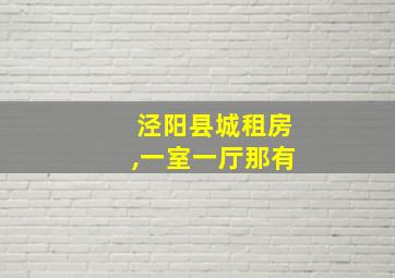 泾阳县城租房,一室一厅那有