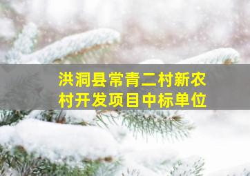 洪洞县常青二村新农村开发项目中标单位