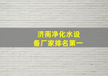 济南净化水设备厂家排名第一