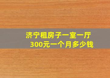 济宁租房子一室一厅300元一个月多少钱