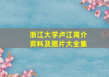 浙江大学卢江简介资料及图片大全集