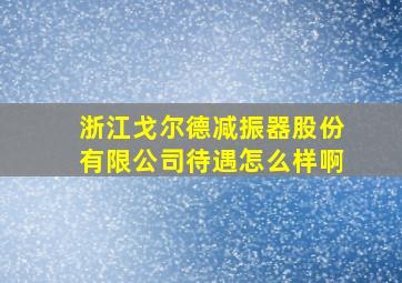 浙江戈尔德减振器股份有限公司待遇怎么样啊