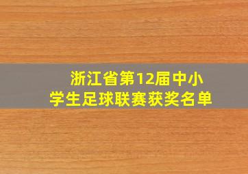 浙江省第12届中小学生足球联赛获奖名单