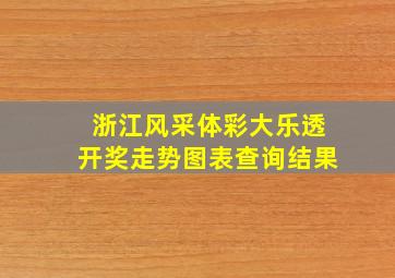 浙江风采体彩大乐透开奖走势图表查询结果