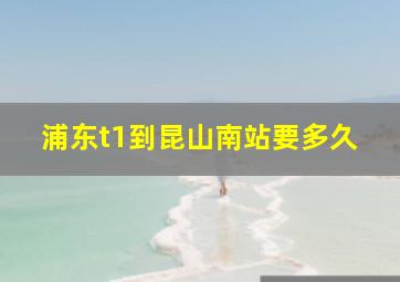 浦东t1到昆山南站要多久