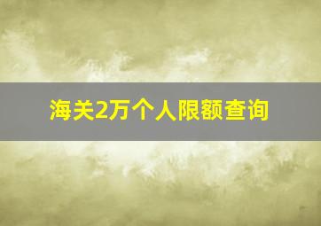 海关2万个人限额查询